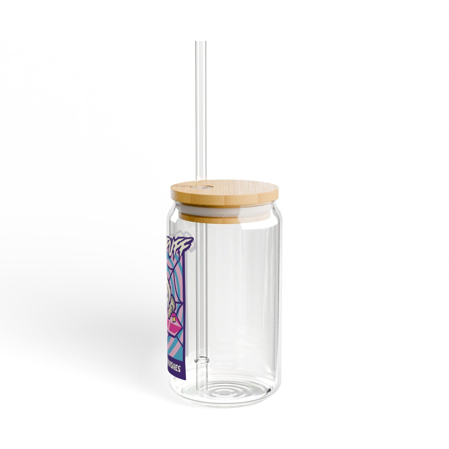 CREAMPUFF HUGS NOT SQUISHES SIPPER GLASS, 16OZ